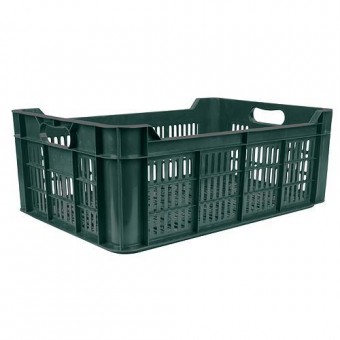 Coș multifuncțional M20, 48 litri, max. 20 kg, 600x400x215 mm, laterale perforate, verde, PE