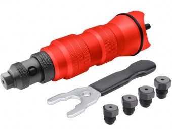 Nadstavec na vŕtačku Strend Pro Premium, 1/4, 2,4 - 6,4 mm nitovací, pre trhacie nity, v kufri