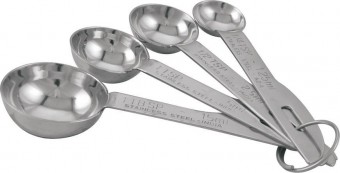 Pahar dozator MagicHome, lingura, inox, set 4 buc