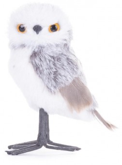 Bufniță MagicHome Crăciun, gri, 13 cm