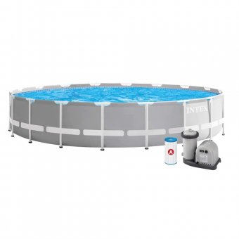Piscina Intex® Prism Frame Premium 26724, filtru, pompa, scara, prelata, prelata de jos, 4,57x1,07 m