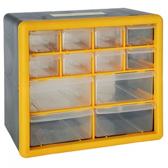 Organizator din plastic cu 12 cutii PVC 265x160x235mm Strend Pro, max.12kg