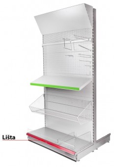 Suport plastic pentru preț, 1250 mm, roșu