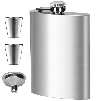 Set recipient lichide MagicHome, pahare 2x30ml, palnie, otel inoxidabil, cutie cadou