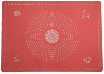 Covoraș MagicHome, pentru aluat, silicon, roșu, 64x45 cm