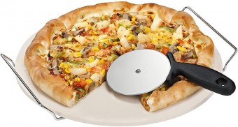Tava MagicHome, pentru pizza, cu feliator, piatra 30cm