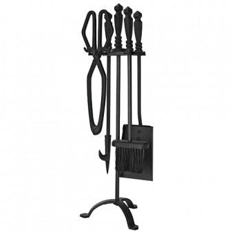 Set unelte semineu, 4 buc, negru, 66 cm