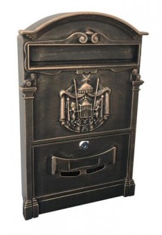 Cutie poștală ALU, bronz antic, 410x255x90mm