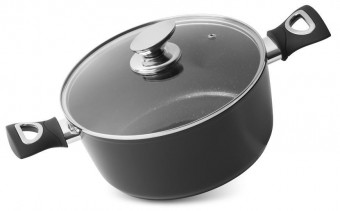 Oală MagicHome Black Line, 24 cm, 4,0 lit. cu capac