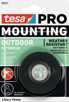tesa® Mounting PRO Bandă de exterior, montare, față-verso, 19 mm, L-1,5 m