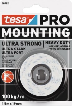 Bandă tesa® Mounting PRO Ultra Strong, montare, cu două fețe, 19 mm, L-1,5 m