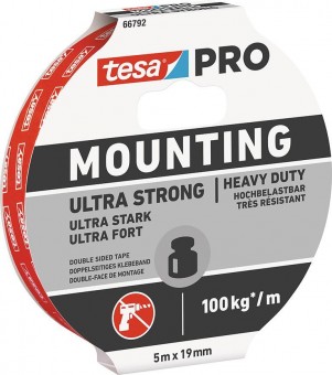 Bandă tesa® Mounting PRO Ultra Strong, montare, cu două fețe, 19 mm, L-5 m
