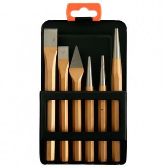 Set poanson și daltă 6 buc
2x dalta plat
1x cruce de dalta
1x perforator central
2x pumn