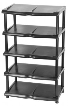 Rack Strend Pro, pentru pantofi, 5 compartimente, negru, 48x30,5x86 cm