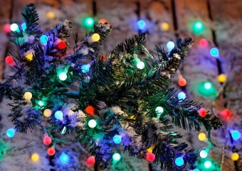 Lanț MagicHome Christmas Cherry Balls, 100x LED multicolor, IP44, 8 funcții, iluminare, L-9,90 m
