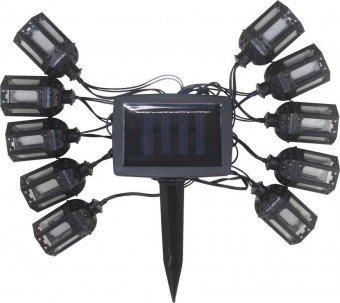 Lanț de grădină Strend Pro, felinar, solar, 10x LED, 1,8+2 m