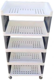 Raft Strend Pro Rolly, plastic, 5 rafturi, 49x29x97 cm, pe roti