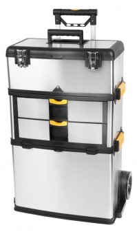 Cutie de scule cu role, 570x350x830 mm Strend Pro, PVC+Oțel inoxidabil, cu roți, max. 36 kg, 3 buc