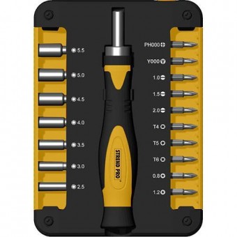 Set de șurubelnițe și duble Strend Pro WT536, 18 dielne, biți, capete