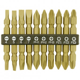 Set biți 10 buc Strend Pro, bit 65 mm, CrV, Goldenfish
