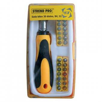 Set biți 30buc Strend Pro, cu șurubelniță