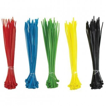 Set de prindere de cablu din nailon 100x2,5 mm, 200 buc., multicolor