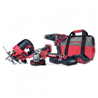 Set Worcraft SW-03, S20LI, 1x ferăstrău, 1x polizor unghiular, 1x burghiu, 2x acumulator 1x încărcător + 1x geantă