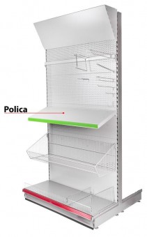 Rafturi H23 950x370x0,8 mm, cu console (înguste) *M*