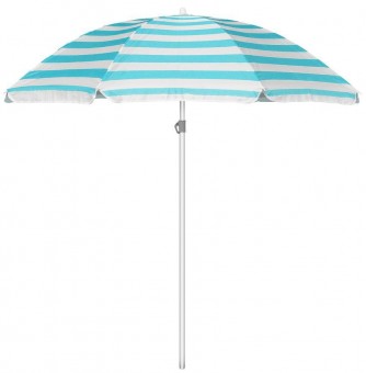 Umbrela de soare Dalia, 180 cm, 32/32 mm, cu balama, turcoaz/alb