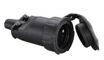 Priză Strend Pro, pentru cablu, 250 V, IP20, 16A, negru