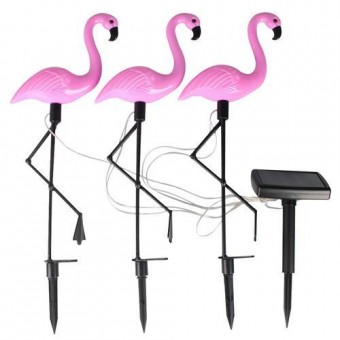 Lampa solara 3 flamingo, 18x6x52 cm, 3x 2 LED-uri, AA
