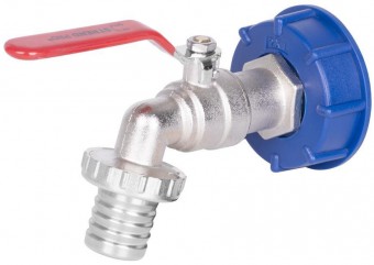 Set Strend Pro, supapă 1 - 1 1/4 + plastic reducător + scurgere, pentru rezervor IBC