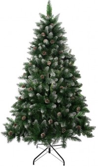 MagicHome Brad de Crăciun Albero, brad, capete înzăpezite, cu conuri de pin, 180 cm