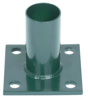 Suport de bază Strend Pro METALTEC, 48 mm, pentru stâlp rotund, verde, pentru ancorare, RAL6005