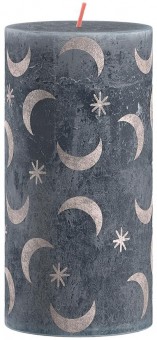 Lumanare bolsius Rustic cu imprimeu Slate Blue, 130/68 mm