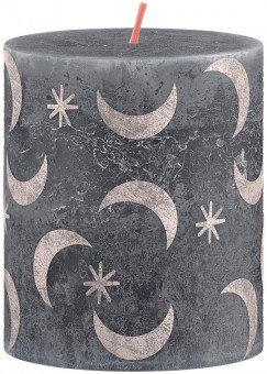 Lumanare bolsius Rustic cu imprimeu Slate Blue, 80/68 mm