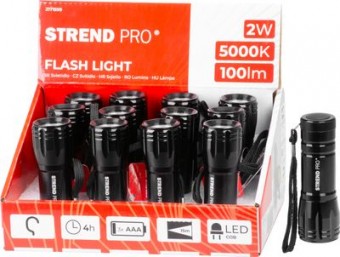 Lanterna Strend Pro FL004, COB 100 lm, AluBody, 3xAAA, Sellbox 12 buc.
