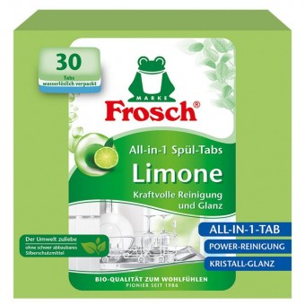 Tablety Frosch EKO, Všetko v 1, do umývačky, citrón, 30 tabliet, ALL in 1