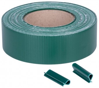 Banda Strend Pro EUROSTANDARD LIGHT, 47,5 mm, L-35 m, umbrire, verde, acoperire, pentru panouri de gard, alb