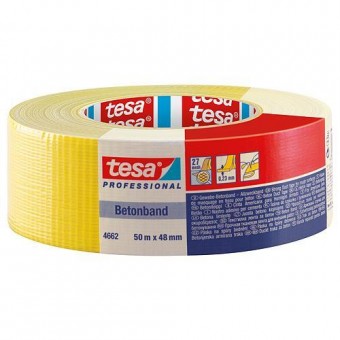 Bandă tesa® PRO Betonband, textil, galben, 48 mm, L-50 m