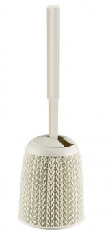 Perie de toaleta Curver® KNIT, crem, 14x43x14 mm, pentru baie
