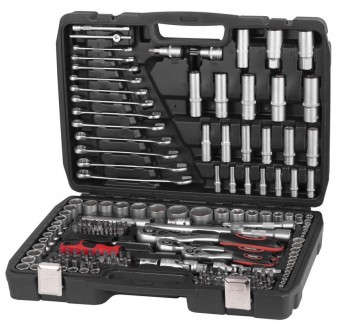 Set de scule Strend Pro CUBE 221, 215 buc 1/2+1/4+3/8