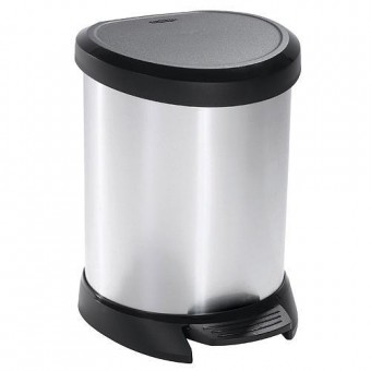 Coș de gunoi Curver® DECO BIN 20L, argintiu/negru