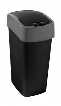 Coș de gunoi Curver® PACIFIC FLIP BIN 9L, negru/gri, pentru deșeuri