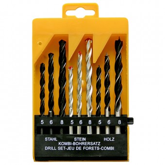 Set de gaurit universal 3in1 9buc Strend Pro, metal, lemn, beton
