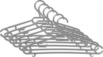 Umeraș Strend Pro, pentru haine, plastic, negru/maro/gri, pachet. 6 buc., 40x18,5 cm