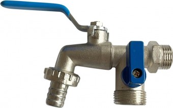 Robinet de apa Strend Pro, 3/4-3/4-1/2, dublu, gradina