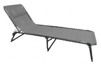 Șezlong VERACRUZ, gri, reglabil, 190x58x28 cm