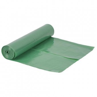 Saci de gunoi ROLO LDPE T711.05, 070x110x0.05 mm, verde, 15 buc, 120l it.
