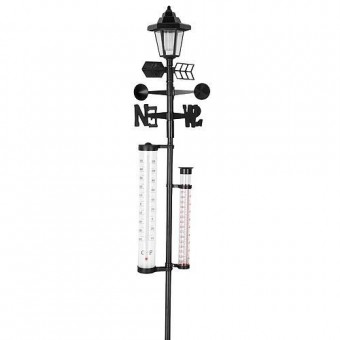 Statie meteo SWS29, Solara, 158 cm, pluviometru, termometru, lampa solara